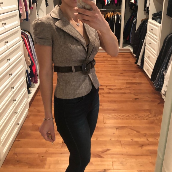 Tan brown belted blazer - Picture 4 of 8